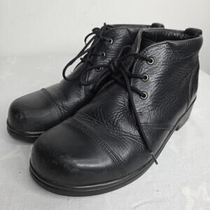 Dansko Lace Up Ankle Boots Sz 8 Black Leather Made In Portugal